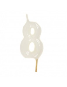 Vela Número 8 Branco